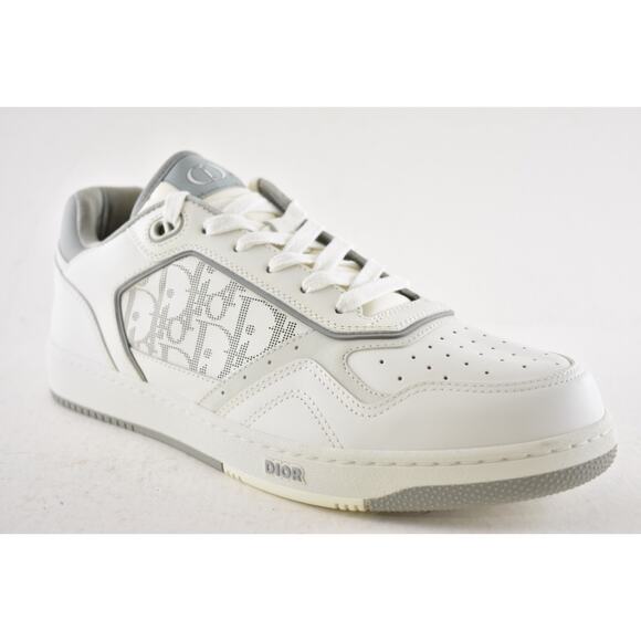 Dior Mens B27 White Grey Leather Low Top Lace Up Flat Trainer Sneakers 44 11 - Picture 5 of 13